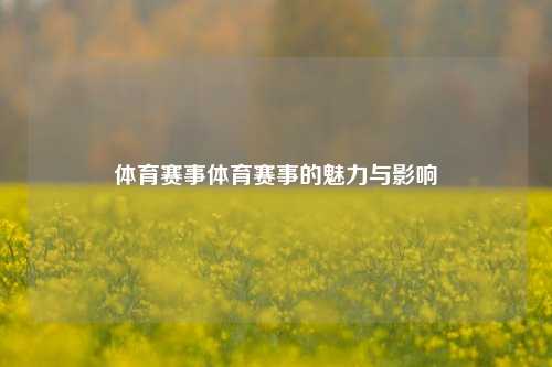 体育赛事体育赛事的魅力与影响