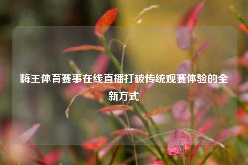 嗨王体育赛事在线直播打破传统观赛体验的全新方式
