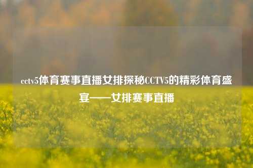 cctv5体育赛事直播女排探秘CCTV5的精彩体育盛宴——女排赛事直播