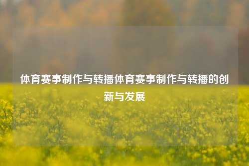 体育赛事制作与转播体育赛事制作与转播的创新与发展