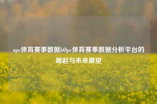 ope体育赛事数据bOpe体育赛事数据分析平台的崛起与未来展望