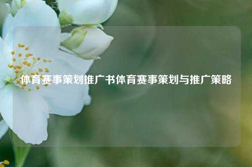 体育赛事策划推广书体育赛事策划与推广策略