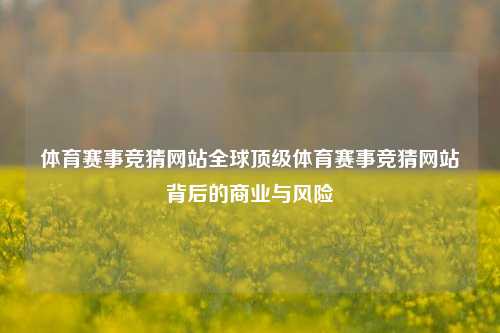 体育赛事竞猜网站全球顶级体育赛事竞猜网站背后的商业与风险
