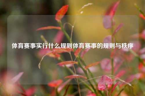 体育赛事实行什么规则体育赛事的规则与秩序
