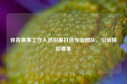 体育赛事工作人员招募打造专业团队，引领精彩赛事