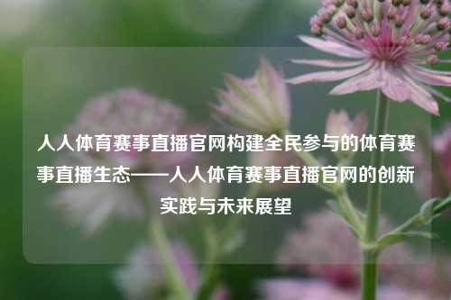 人人体育赛事直播官网构建全民参与的体育赛事直播生态——人人体育赛事直播官网的创新实践与未来展望