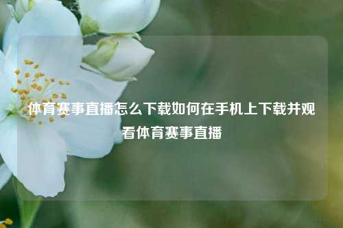 体育赛事直播怎么下载如何在手机上下载并观看体育赛事直播