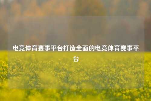 电竞体育赛事平台打造全面的电竞体育赛事平台