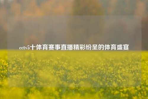 cctv5十体育赛事直播精彩纷呈的体育盛宴