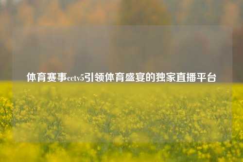 体育赛事cctv5引领体育盛宴的独家直播平台
