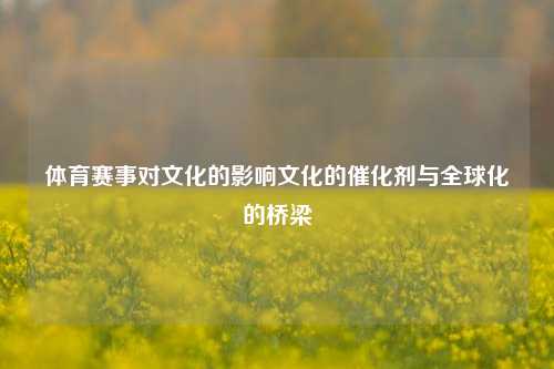体育赛事对文化的影响文化的催化剂与全球化的桥梁