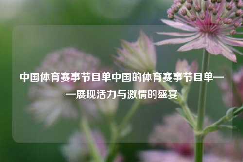 中国体育赛事节目单中国的体育赛事节目单——展现活力与激情的盛宴