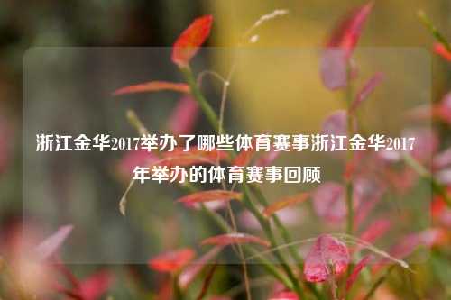 浙江金华2017举办了哪些体育赛事浙江金华2017年举办的体育赛事回顾