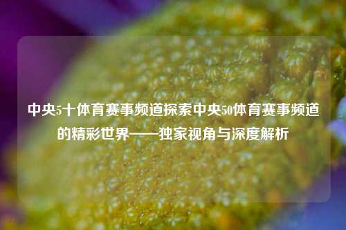 中央5十体育赛事频道探索中央50体育赛事频道的精彩世界——独家视角与深度解析