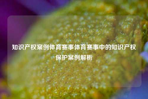 知识产权案例体育赛事体育赛事中的知识产权保护案例解析